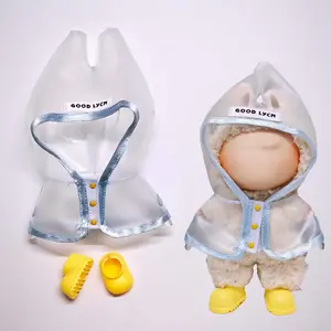 Labubu Raincoat Set for 15cm-17cm Dolls, Miniature Doll House Decor, Holiday Gift for Christmas, Valentine's Day, Birthday