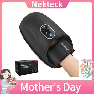 Nekteck Hand Massager with Heat and Compression, 6 Massage Mode, Massage for Wrist, Palm and Finger, Gifts for Women Men (Rechargeable)