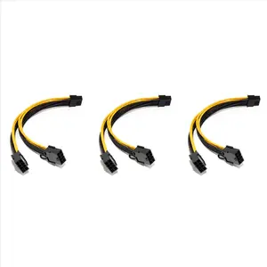 3X 18AWG 8Pin to Dual 8Pin(6+2) Power Cable GPU Power Cable for Tesla K80 M40 M60 P40 P100 ,20CM