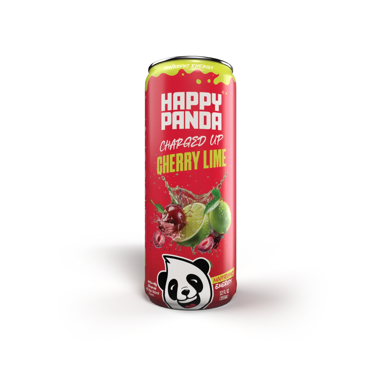 Happy Panda Nootropic Energy Drink - Charged Up Cherry Lime - Single Can
