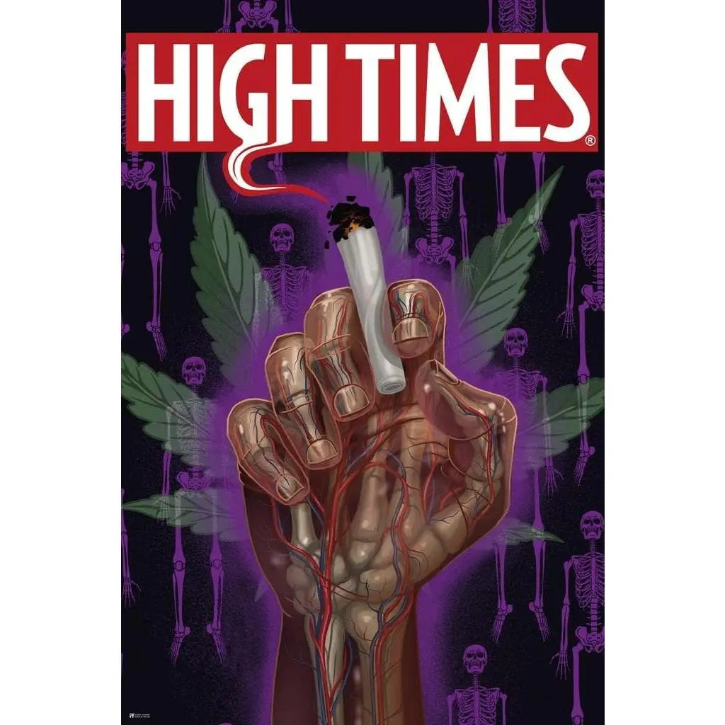 Trendy Poster High Times Magazine Poster Weed Marijuana Accessories Hippie Stuff Cannabis Trippy Room Signs Skeleton Hippy Wall Art Stoner Smoking Bedroom or Basement Cool Wall Art Print Poster 24x36 Decor Decoration Ornaments Artistic Photo