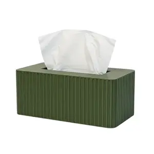 Rectangle Tissue Box Cover - Modern Fluted Design - Kleenex Box Holder - Bathroom & Home Decor - Functional Tissue Holder - Stylish & Versatile