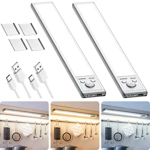 Under Cabinet Lights,76LED Motion Sensor Night Light Indoor，1500mAh USB Rechargeable Light，Magnetic Dimmable Lights for Kitchen, Stairs，Wardrobe Lighting
