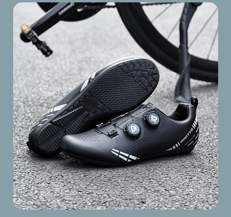 Road bike non-locking shoes for men and women, lightweight cycling shoes, mountain bike rubber-soled shoes, dual-twist adjustment equipment