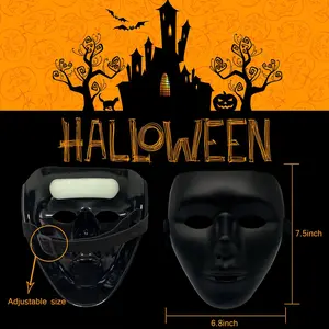 Halloween Cosplay Mask for Kids & Adults Full Face Anonymous Street Dance Ghost Step Adjustable Size 7.5inch Realistic Design for Masquerade Parties