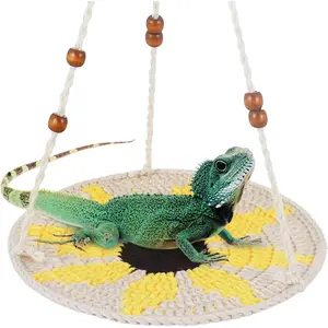 Reptile Hammock,Bearded Dragon Accessories for Habitat Leopard Gecko Tank Accessories Small Lizard Cage Bed Hanging Hammock Pet Platform Carrier for Chameleon Birds Rats Gecko Iguana