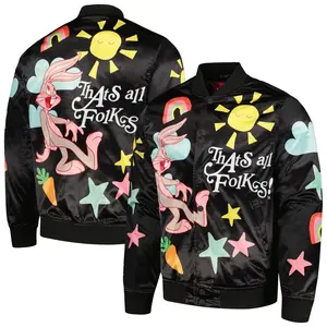 Retro Cartoon Varsity Bomber Jacket, Colorful Vintage Animation, Nostalgic Graphic Streetwear, Fun Gift For Classic Cartoon Lovers