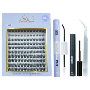 Bamylash 1 Set Cluster Eyelash Kit,CC curl D curl DD curl fluffy  At Home  Makeup  DIY  Lash Extension