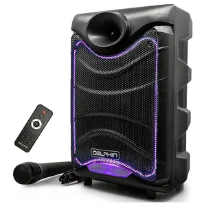 Party Speaker SP-850RBT 8” Rechargeable Bluetooth Party Speaker with WaveSync and LED Lights Audio Microphone