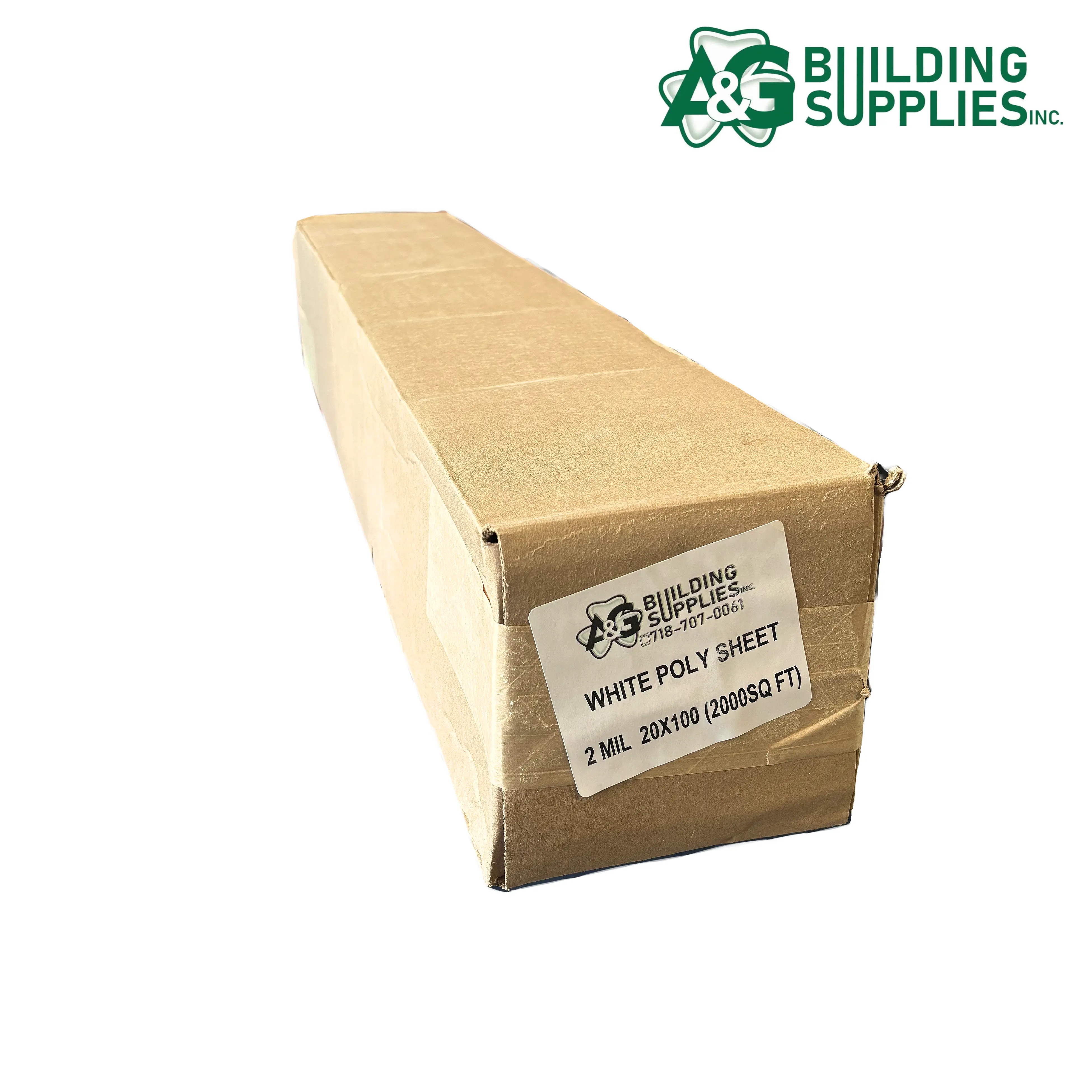 A&G Building Supplies Inc. White Poly Sheet 2 Mil 20x100 2000SQ FT for Construction and Packaging
