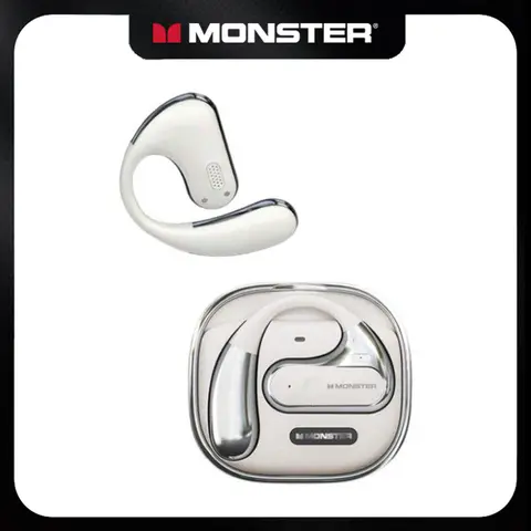 Monster Open Ear Headphones AC320,  Wireless Earbuds Bluetooth 5.4 with Clear Talk, Stylish Rotating Case with Lanyard, Type-C Charging, Comfort Fit, 24H Playback, Water Resistant Sport Earbuds