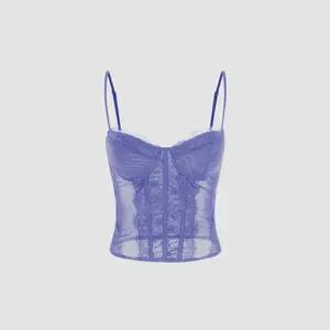 Cider [2 colors, size 2-10] Lace Sheer Cami Top
