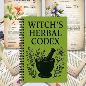 🔮Witch's Herbal Codex Notebook, Witch Magic Journal, Spell Book for Witches, Magical Herb Encyclopedia, Perfect Gift for Occult Enthusiasts📜