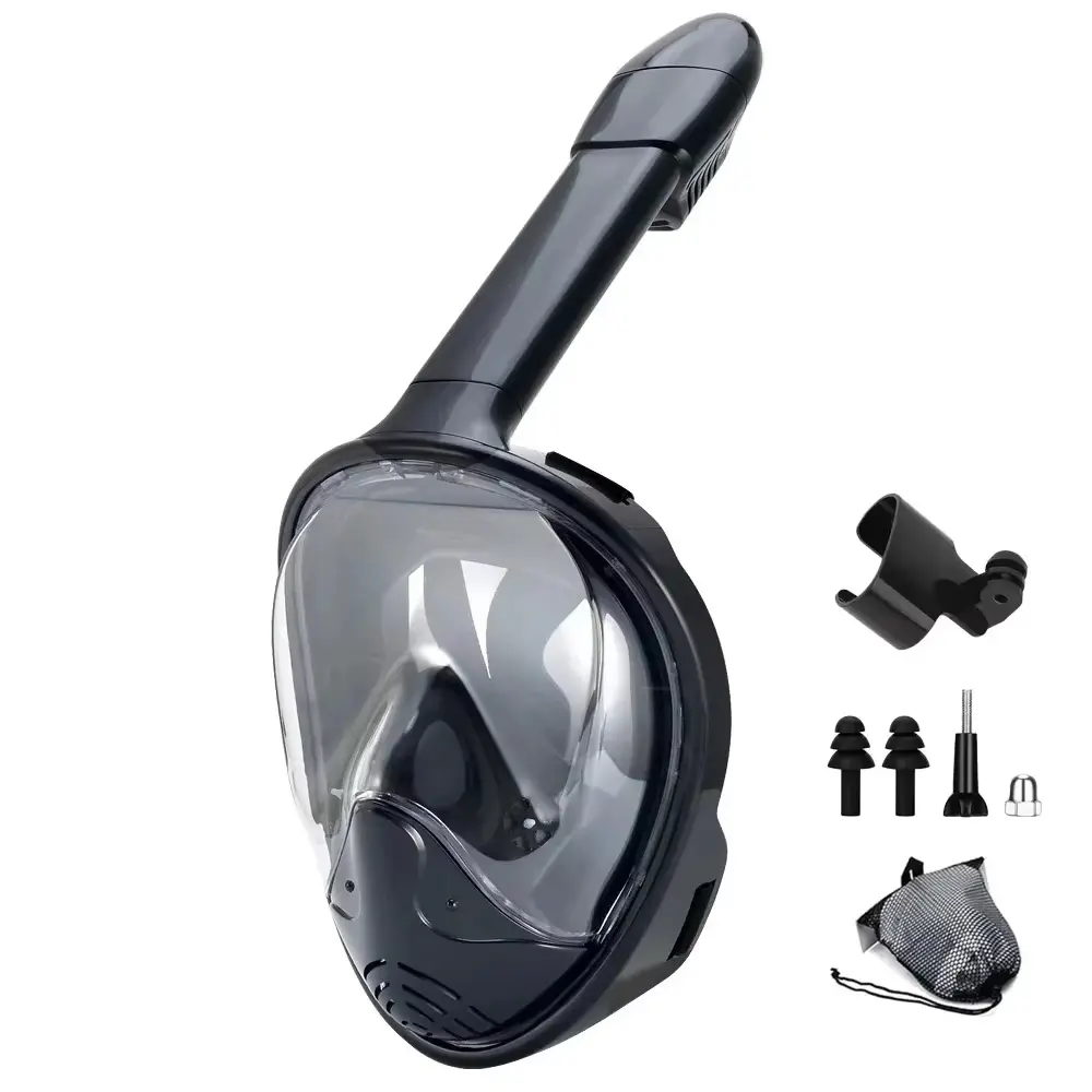 Adult Snorkel Mask, 180 Degree Panoramic View, Full Face Design, Anti-Fog, Compatible with Sports Cameras, Ideal for Adults, Diving Gear