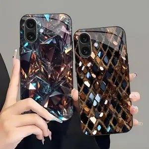 Luxury Crystal Illusion Case Gemstone Dragon Scale Glossy Cover for iPhone 17/16/15/14/13 Pro Max and Samsung S25 ---- 975