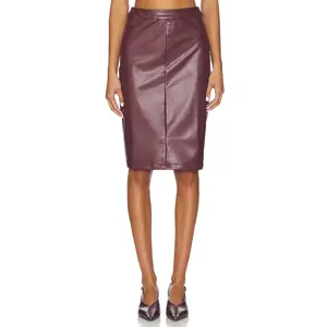 Ripley Rader Leather Pencil Skirt in Oxblood