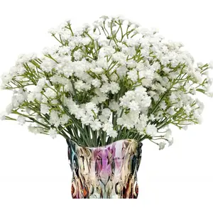 6-Pcs 21" Secure-Stem Realistic Artificial White Babys Breath (Gypsophila) Flowers with No-Shedding Design - Perfect for Wedding Centerpieces, Home Decor & Vase Fillers