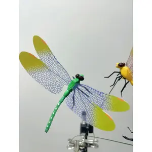 12PCS Dragonfly Clip Bug Repellent,Metal Dragonfly Garden Decorative Clip,Artificial Dragonfly Rod Garden&Patio Clip Decor fly scare device&deterrent.