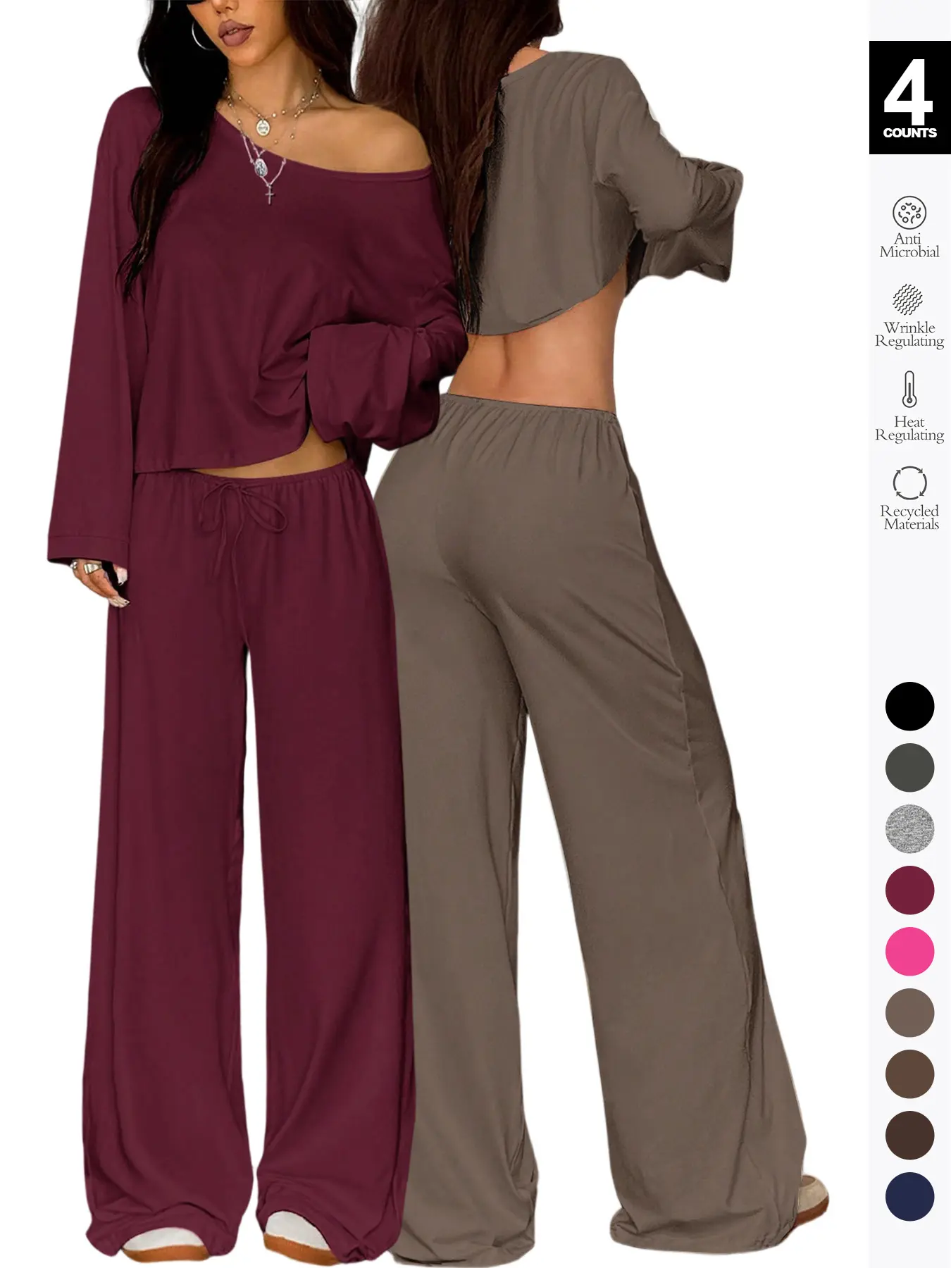 Burgundy + Light Coffee