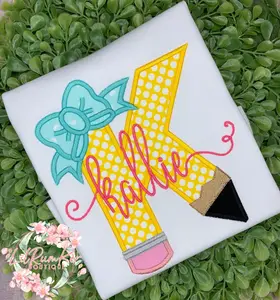 Back to school pencil initial