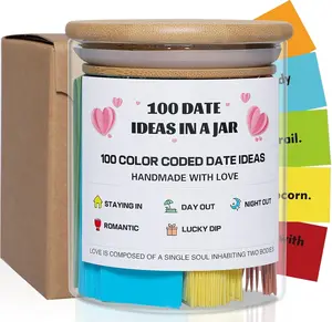 MSEHKM 100 Date Ideas in a Jar Date Night Ideas Color Coded Date Ideas Budget-Friendly Date Jar Wedding/Anniversary/Bridal Shower/Newlyweds Gifts for Couples, Pure MSEHKM
