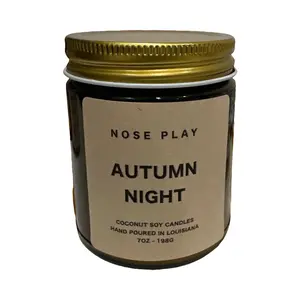 Nose Play Autumn Night Fall Scented Coconut Soy 7oz Hand Poured in Louisiana Candle