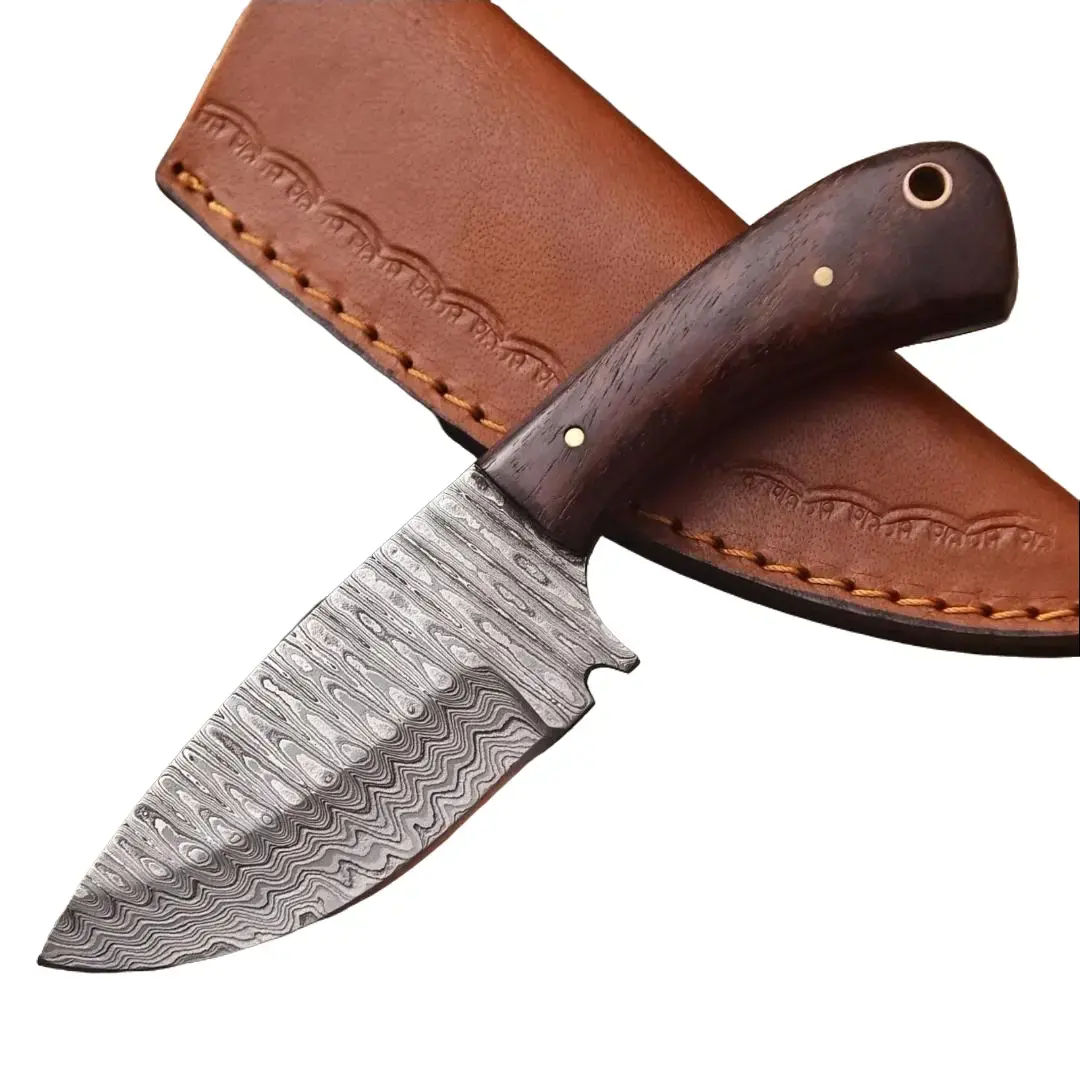 Custom Handmade Damascus Steel Blade Kitchen Knife Chef Knife Outdoor Hunting Knife With Sheath Free