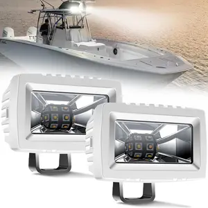 4WDKING Marine LED Light Bar Flood Beams 20W White Led Pod Work Light Driving Fog Lamp for Boat Deck Dock Yacht for Pickup Off Road Truck Motorcycle ATV UTV 9-24V IP68 Waterproof
