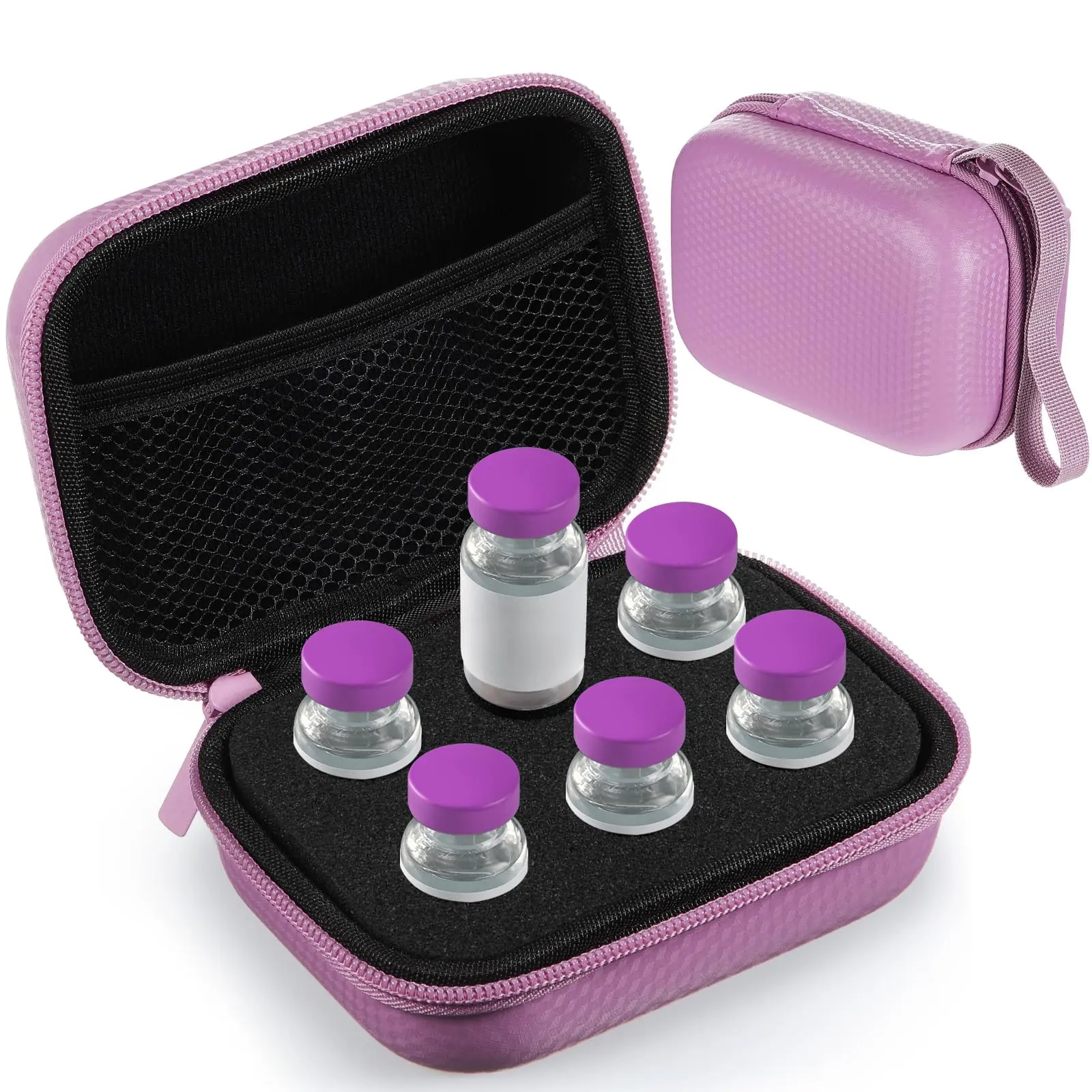 6-Vial Slots Insulin & Peptides Oxford Fabric Travel Cooler Case - Waterproof, Lightweight, Compact Fit, Portable 10ml Standard Vial Holder for Diabetes Home & Car Storage Organization (Purple)