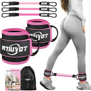Resistance Bands with Ankle Straps, Workout Bands for Legs & Glutes, Home Gym Exercise Equipment for Women