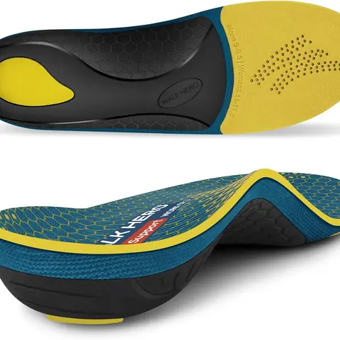 Walkhero Arch Support Inserts for Men & Women - Plantar Fasciitis Insoles with Max Cushion, Orthotics for Heel Pain Relief, Work Boots, Standing All Day