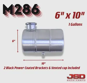 M286 JSD Aluminum Spun Tank 6x10 End Fill 1 Gallon 1/4'' NPT
