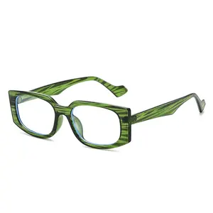 New Wood Grain Square Frame Glasses, Trendy Viral Style Light Luxury Minimalist Retro Versatile EyewearCustomizable Prescription