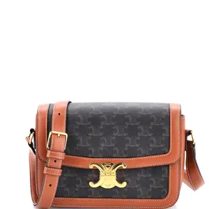 Pre-owned Celine Canvas Coated Shoulder Bags Triomphe Shoulder Bag Triomphe Coated Canvas Medium by Rebag