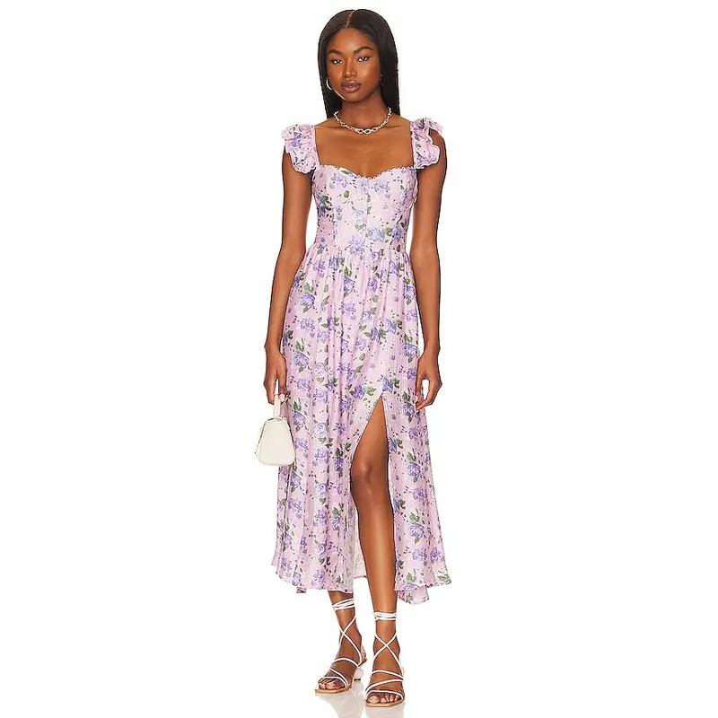 slim fit dress slacks Wedelia Print Midi Dress