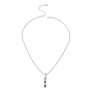 Mine Finds by Jay King Sterling Silver Multicolored Tourmaline Pendant with Chain