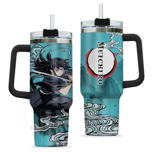 Muichiro Tokito Kimestu no Yaiba Demon Slayer Anime Custom Quencher Stainless Steel 20oz 40oz Tumbler