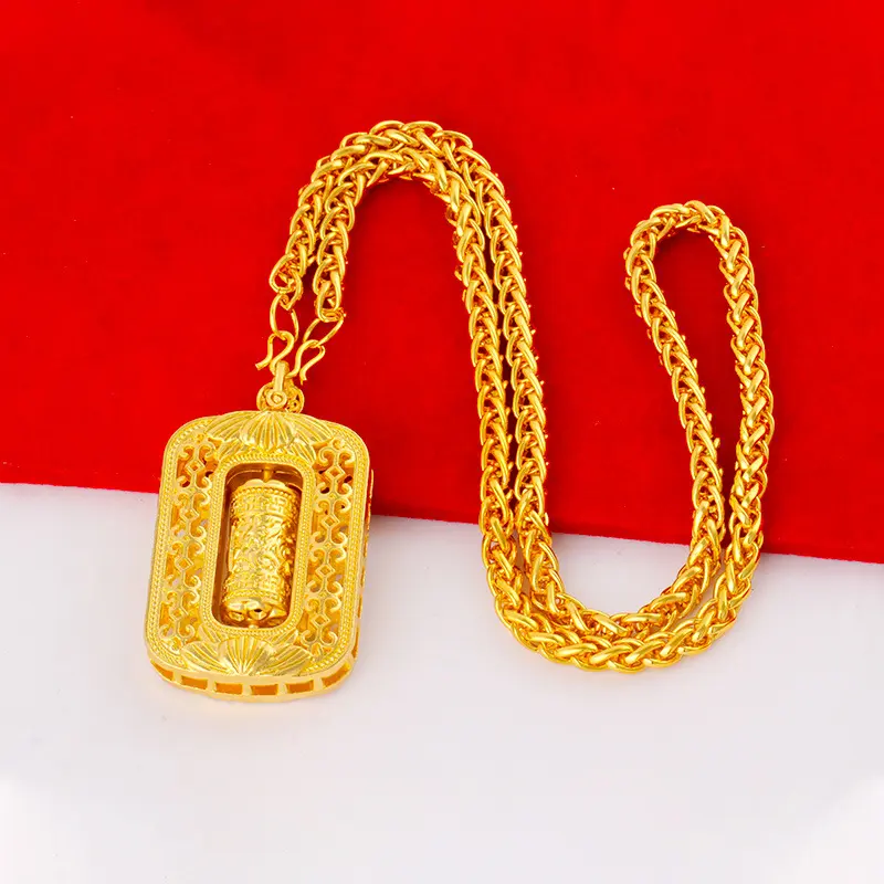 Gold plated to gold tube pendant necklac