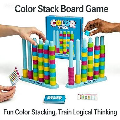 Color Stack Challenge Puzzle Game - Fun Party and Family Game Night for All Ages Enhances Teamwork and Friendly Competition Perfect for Gatherings