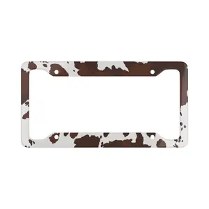 Cow Print License Plate Frame, Western Car Decor