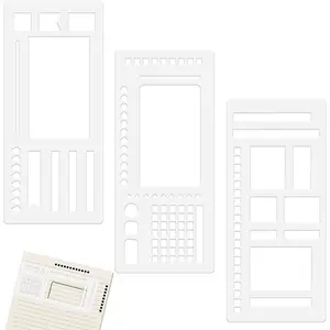 3 count Journal Stencil Set,  Planner Stencils Templates Create Custom Weekly & Monthly Layouts for Dot Grid Journals,  Efficiency for Planning & Journaling Enthusiasts