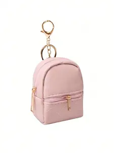 Mini Backpack Keychain, Cute Makeup Bag Keychain for Women, Small PU Makeup Bag Accessory, Men's Keychain, Zipper Pouch, Keychain for Bags, Gift for Friends