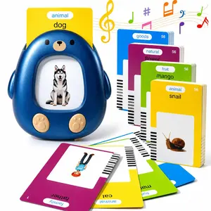 Talking Flash Cards Toy for Kids - English Language Learning Set for Toddlers & Preschoolers - Interactive Tapping Game with Vocational Voice Feedback