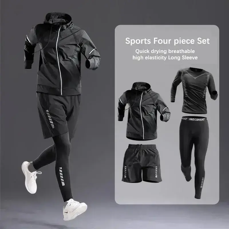 All-Season Men's Sportswear Set/Suit - Tracksuit for Running, Cycling, Fitness & Hiking,gym clothing men, jogging, boxing,5 pcs Comfortable cool All-Season Men's Sportswear Set/Suit - Tracksuit for Running, Cycling, Fitness & Hiking,gym clothing men, jogging, boxing,5 pcs Comfortable cool