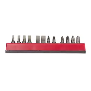 Mayhew Tools MAY-18001 Slotted & Phillips Insert Bit Screwdriver Set - 12 Piece, Replaceable Screwdriver Bits, 12-Pieces, Precision Bits