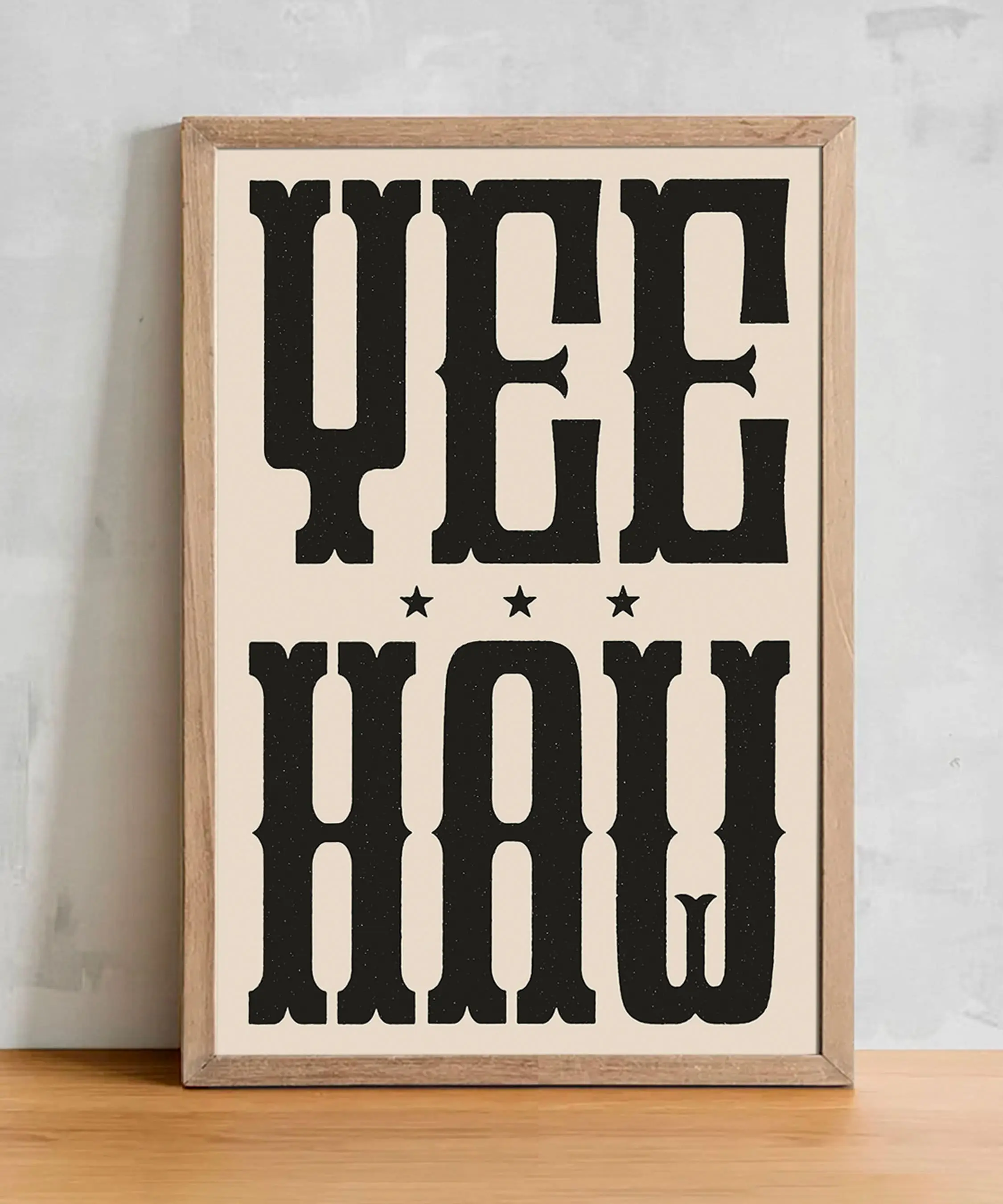 Yeehaw Typography Art Print, Western Wall Decor, Cowboy Poster, Art Ranch or Cabin Home, Modern Farmhouse Wall Art, Southwest & Southern Art
