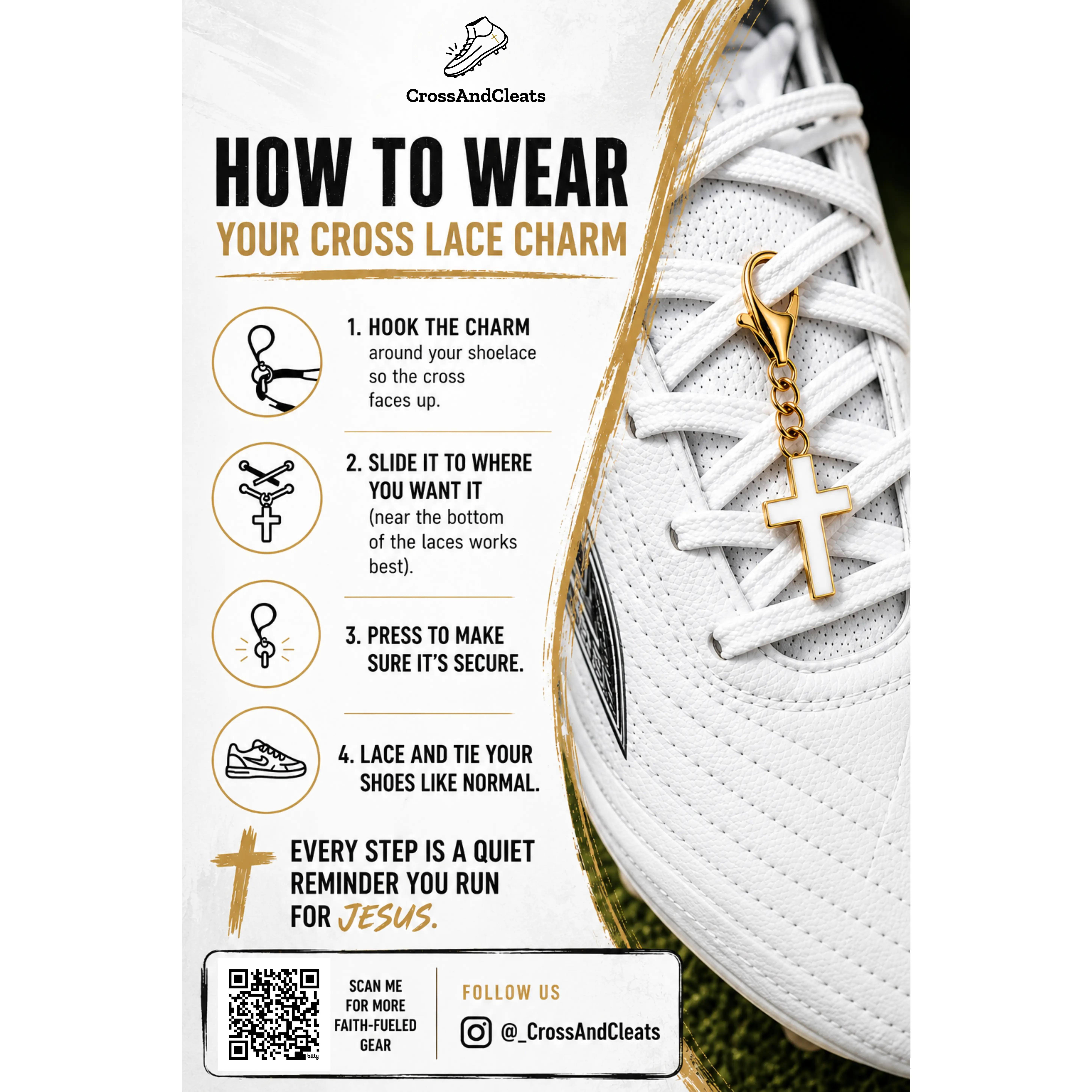 Walk in Faith Cleat Charm