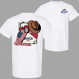 Apple Beer Cowboy Cooler Shirt, Patriotic Beer Graphic Tee, Country Drinking Shirt, 4th of July T-Shirt, Funny Summer Party Tee, Rustic Americana Beer Lover Gift, Double Sided Unisex Shirt