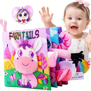 Unicorn Tail Cloth Book, Enlightenment Cloth Book, Early Education Touch Cognitive Toy, Interactive Children's Books, Learning Books, Children's Easter Gift, Random Color