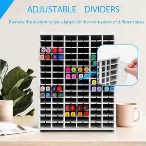 Large Capacity Multi-Compartment Pen Holder Organizer, Desktop & Wall-Mounted Design, Organize Markers Nail Polish, Clear Storage Solution, Stationery Organizer